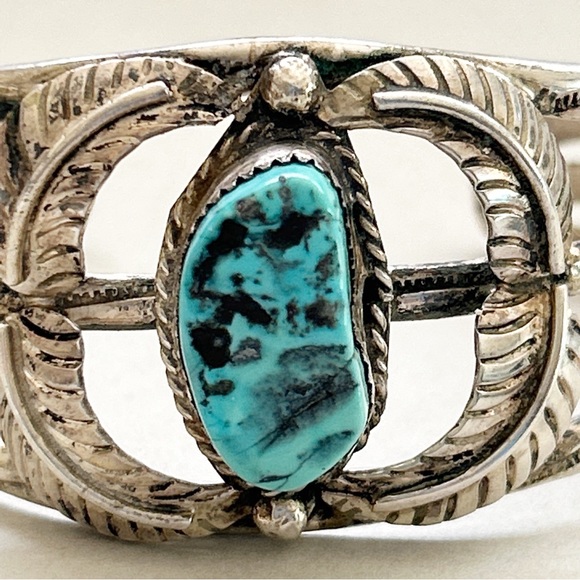Vintage Jewelry - Vintage Jefferson Lee Navajo Turquoise Sterling Silver Cuff Bracelet